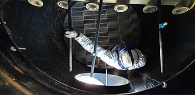 Maintenance and service on a biofilter scrubber